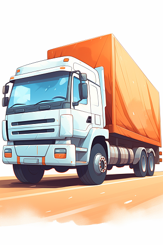 AI数字艺术货车卡车交通运输工具插画