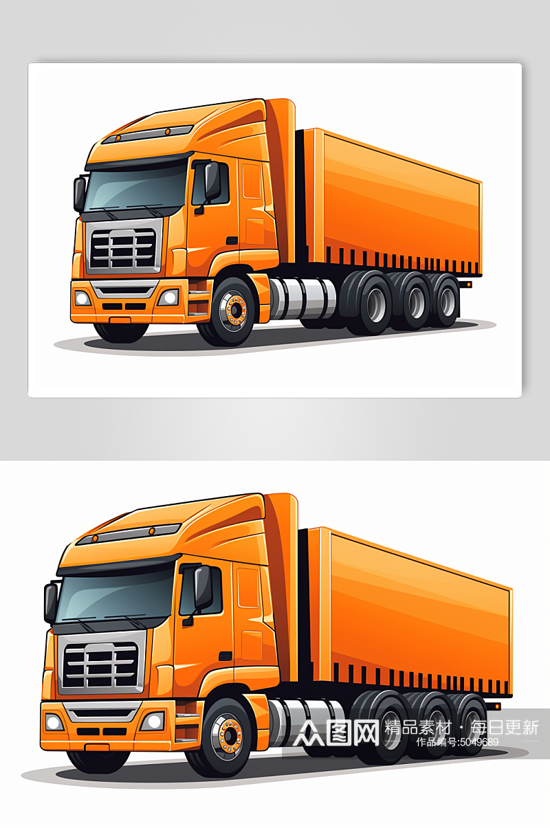 AI数字艺术货车卡车交通运输工具插画素材