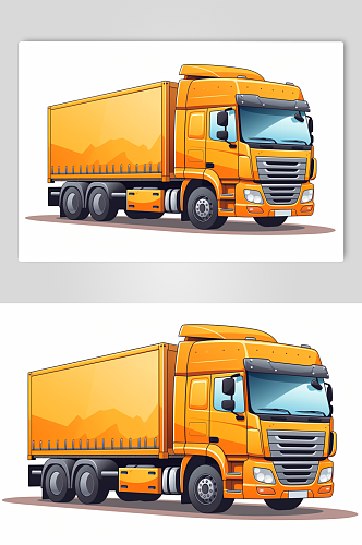 AI数字艺术货车卡车交通运输工具插画