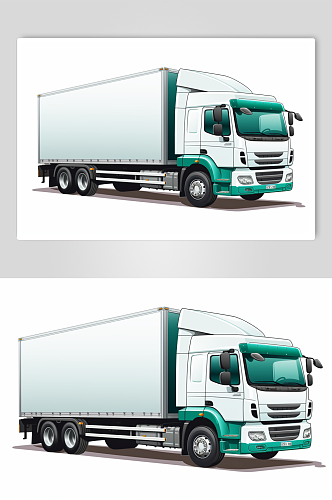 AI数字艺术货车卡车交通运输工具插画