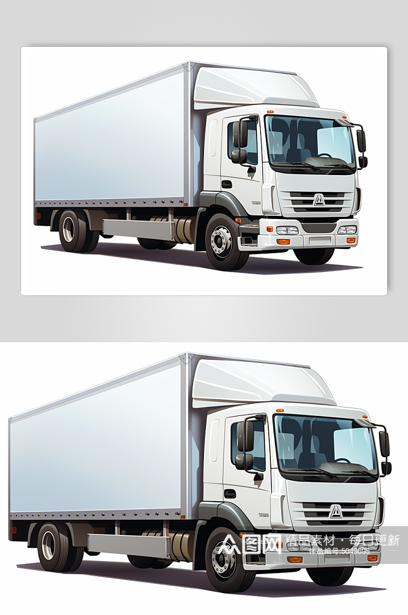 AI数字艺术货车卡车交通运输工具插画素材
