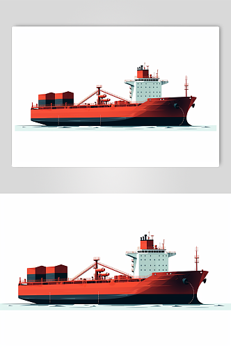 AI数字艺术货船船只交通运输工具插画