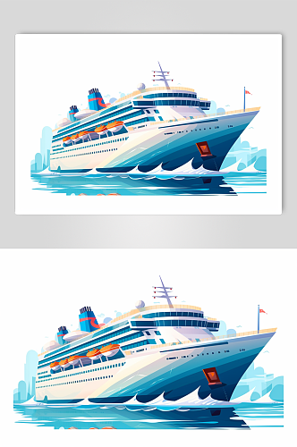 AI数字艺术货船船只交通运输工具插画