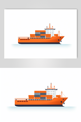 AI数字艺术货船船只交通运输工具插画
