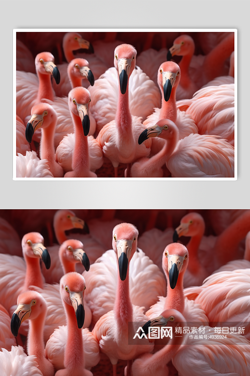 AI数字艺术高清火烈鸟动物摄影图片素材