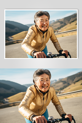 AI数字艺术户外单车骑行肖像人物摄影图