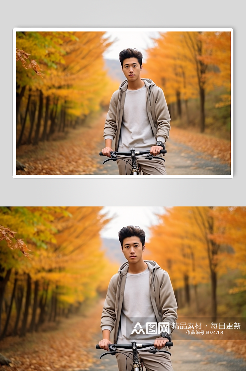 AI数字艺术户外单车骑行肖像人物摄影图素材