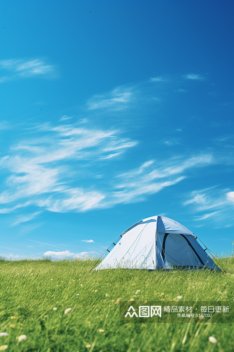 AI数字艺术户外帐篷露营野营旅行摄影图素材