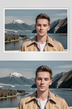 AI数字艺术户外男性肖像摄影图片