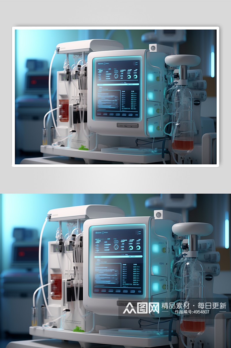 AI数字艺术高清呼吸机医疗仪器摄影图片素材