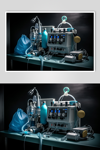 AI数字艺术高清呼吸机医疗仪器摄影图片