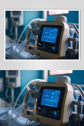 AI数字艺术简约呼吸机医疗仪器摄影图片