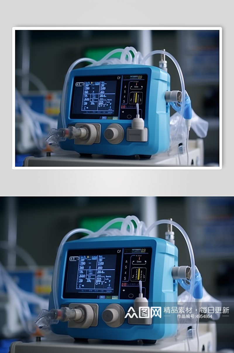 AI数字艺术简约呼吸机医疗仪器摄影图片素材
