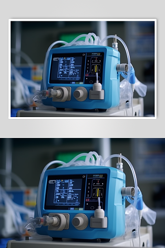 AI数字艺术简约呼吸机医疗仪器摄影图片
