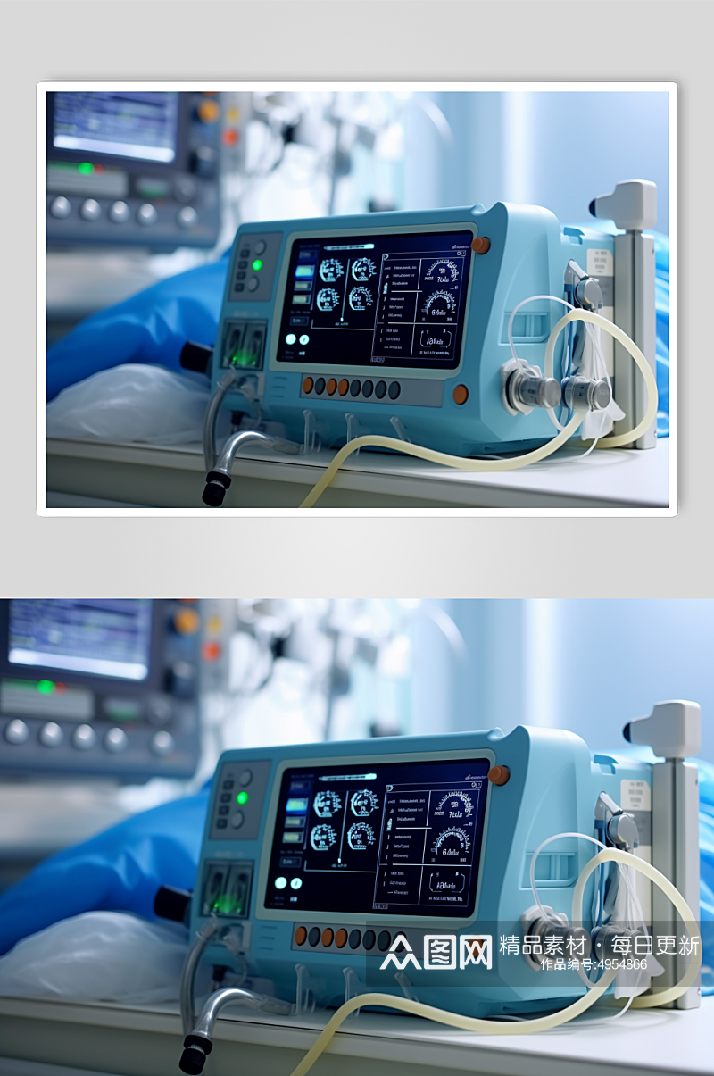 AI数字艺术简约呼吸机医疗仪器摄影图片素材