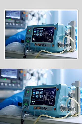 AI数字艺术简约呼吸机医疗仪器摄影图片