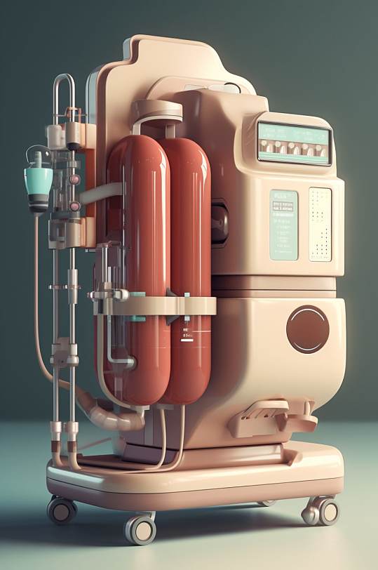 AI数字艺术简约呼吸机医疗仪器摄影图片
