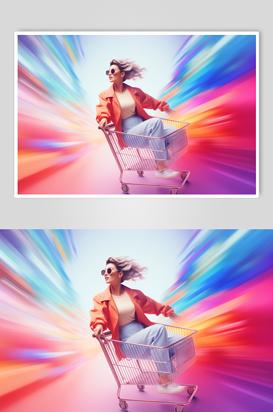 AI数字艺术双十一购物狂欢彩色渐变背景
