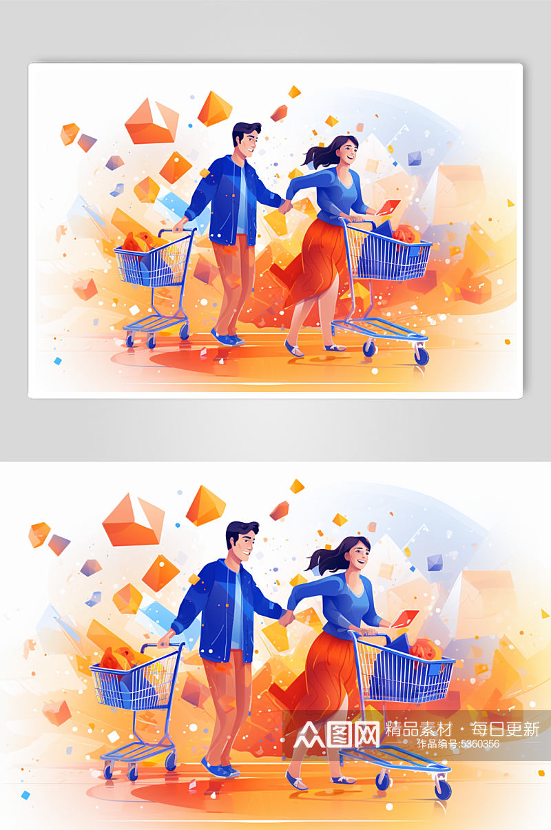 AI数字艺术双十一购物狂欢彩色渐变背景素材