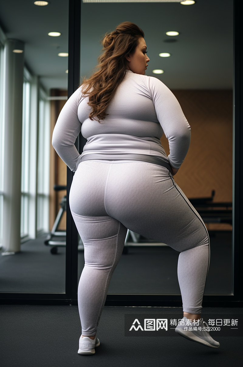 AI数字艺术肥胖人物减肥摄影图素材