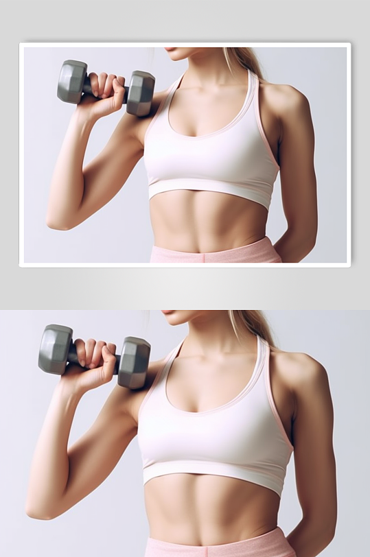 AI数字艺术健身房健身肌肉女生摄影图-众图网