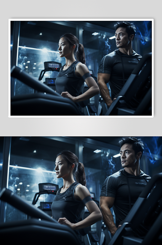 AI数字艺术健身房运动肖像健身运动人物摄影图-众图网