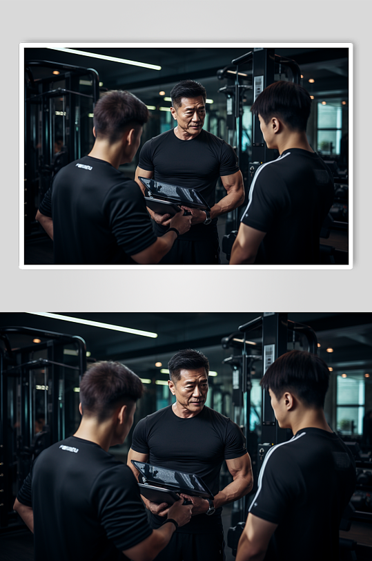 AI数字艺术健身房运动肖像人物摄影图