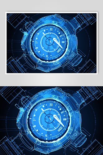 AI数字艺术运动健身智能手表插画