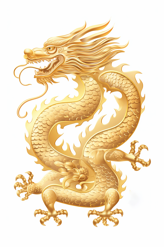 AI数字艺术剪纸风龙抬头十二生肖龙插画元素