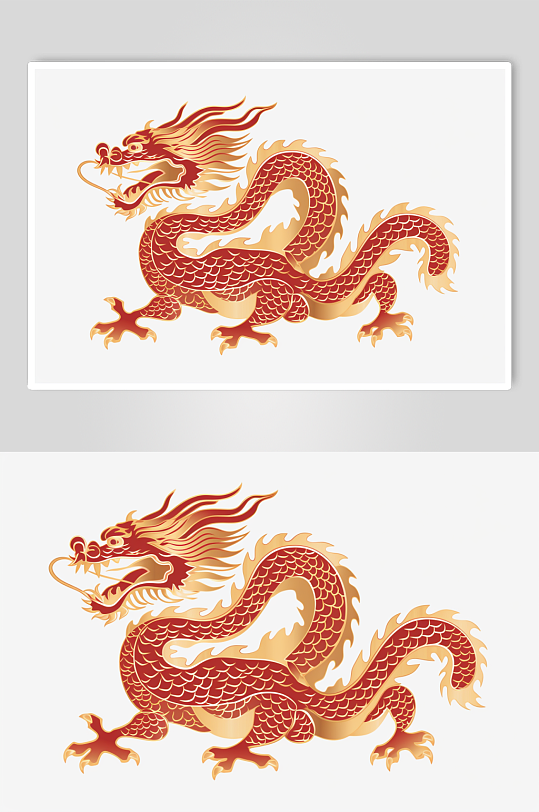 AI数字艺术剪纸风十二生肖龙插画元素