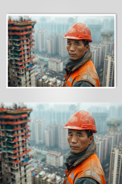 数字艺术劳动节建筑工人肖像人物摄影图