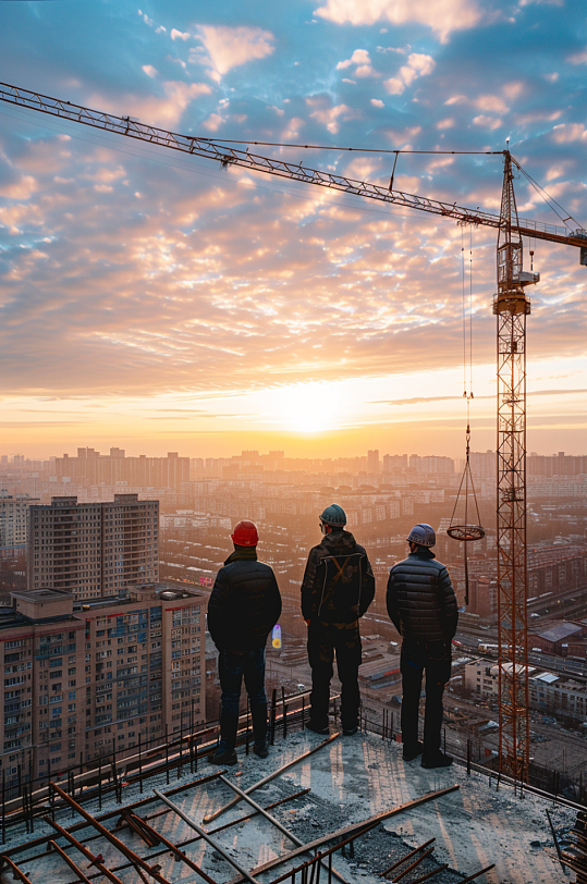 数字艺术劳动节建筑工人肖像人物摄影图