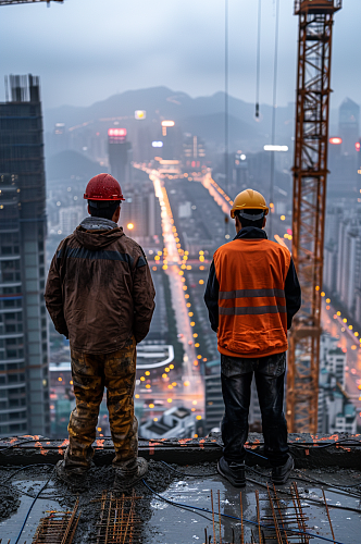 数字艺术劳动节建筑工人肖像人物摄影图