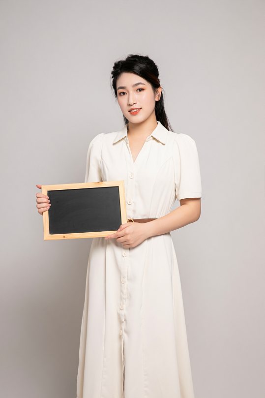 白色连衣裙老师教师商务女生人物摄影图片-众图网