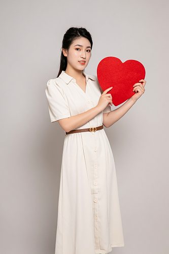 白色连衣裙老师教师商务女生人物摄影图片