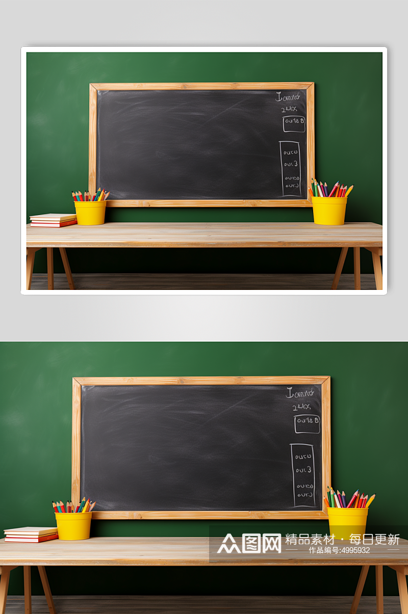 AI数字艺术高清教室黑板背景图片素材