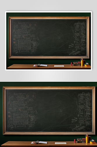 AI数字艺术高清教室黑板背景图片