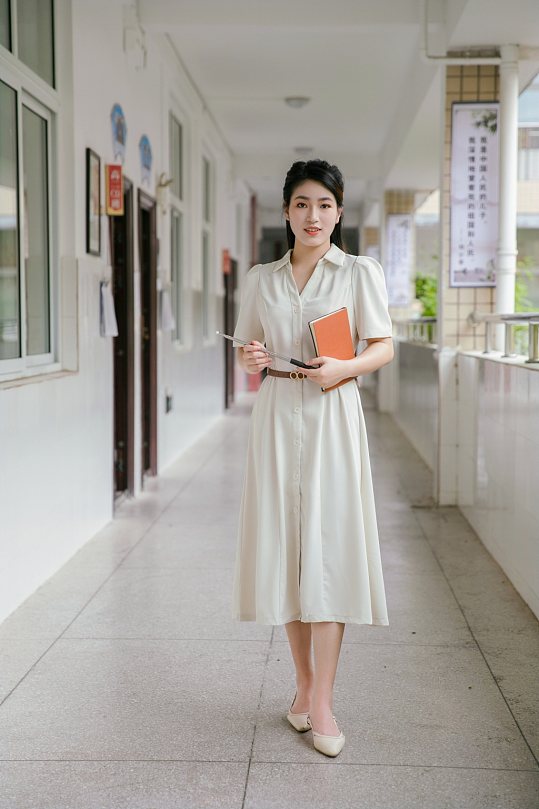 連衣裙教師節(jié)老師商務(wù)女生人物攝影圖