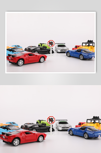 汽车模型安全出行交通安全摄影图