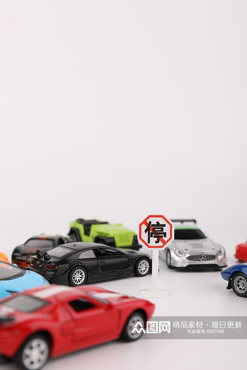 汽车模型安全出行交通安全摄影图素材