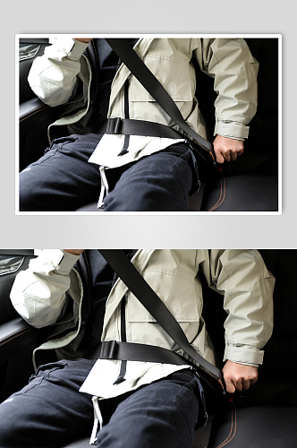 系安全带人物安全出行交通安全摄影图