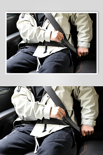 系安全带人物安全出行交通安全摄影图