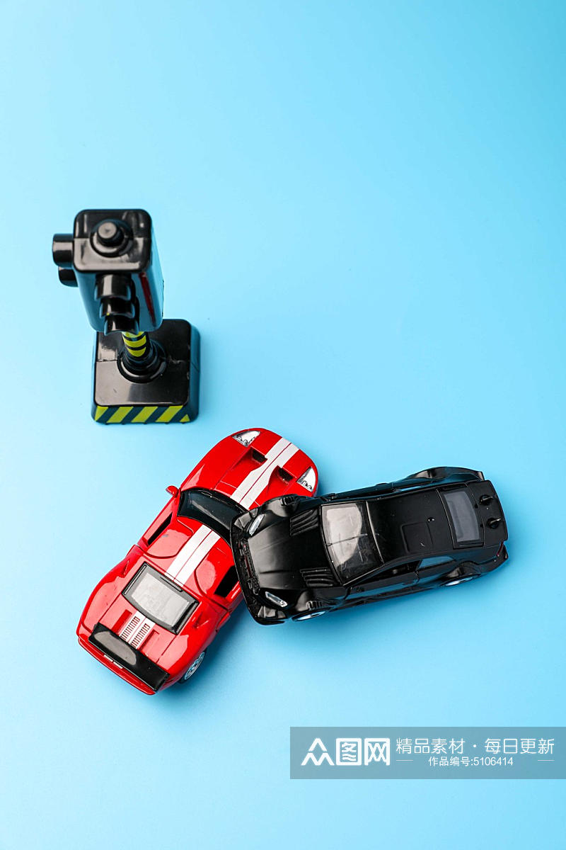 创意微缩交通事故安全出行交通安全摄影图素材