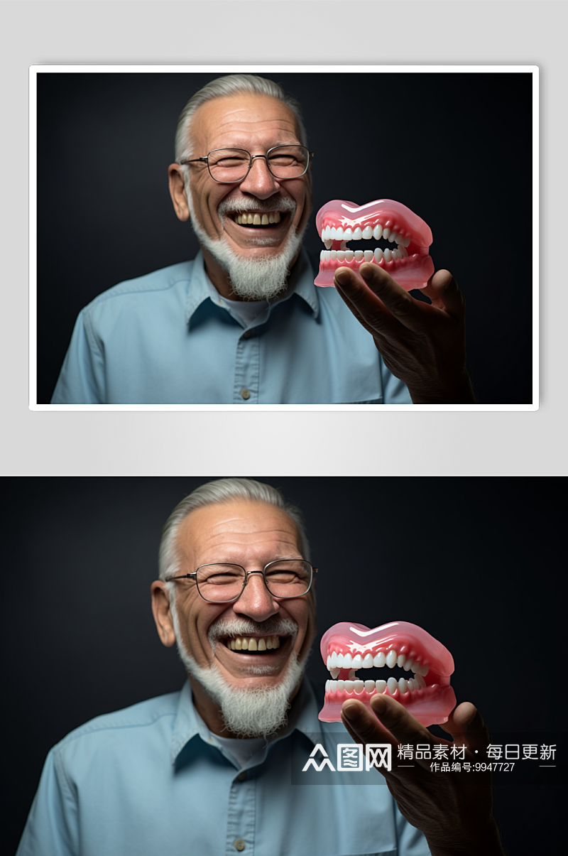 AI数字艺术假牙牙科肖像人物摄影图素材