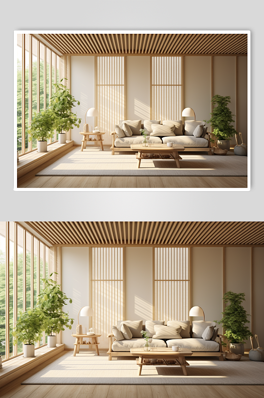 AI数字艺术客厅装修室内设计效果图摄影图-众图网