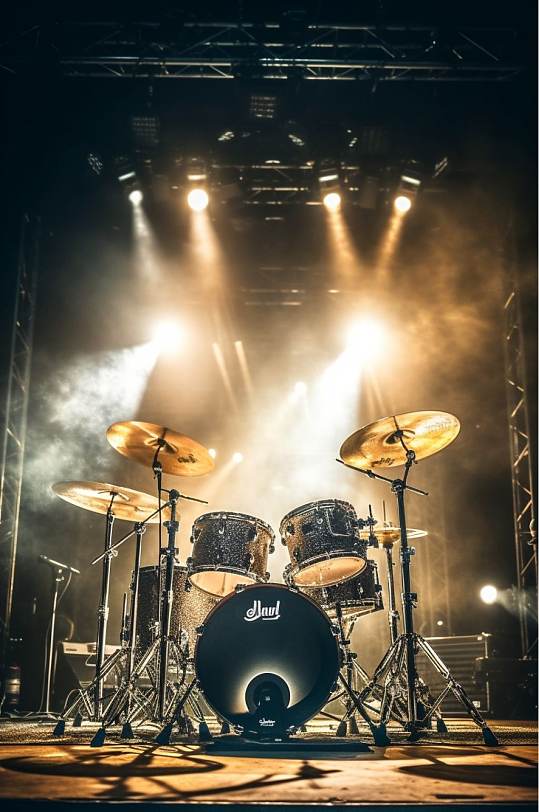 AI数字艺术极简架子鼓乐器摄影图片-众图网