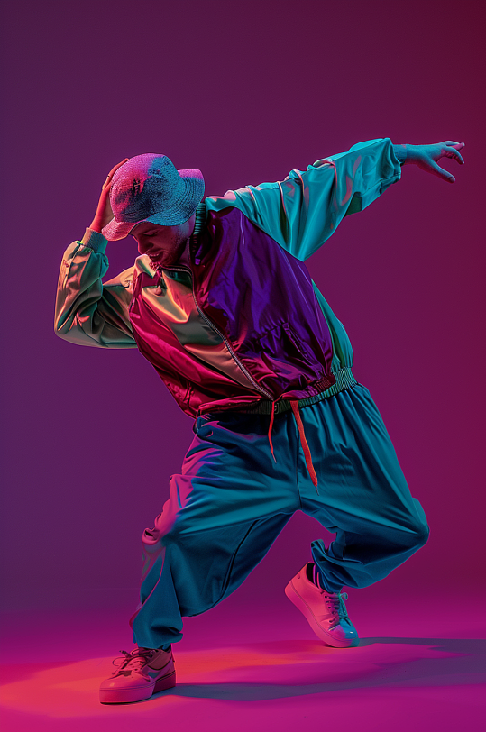 AI数字艺术街舞舞蹈培训肖像人物摄影图-众图网