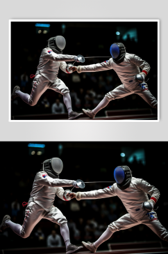 AI数字艺术击剑运动会项目摄影图片