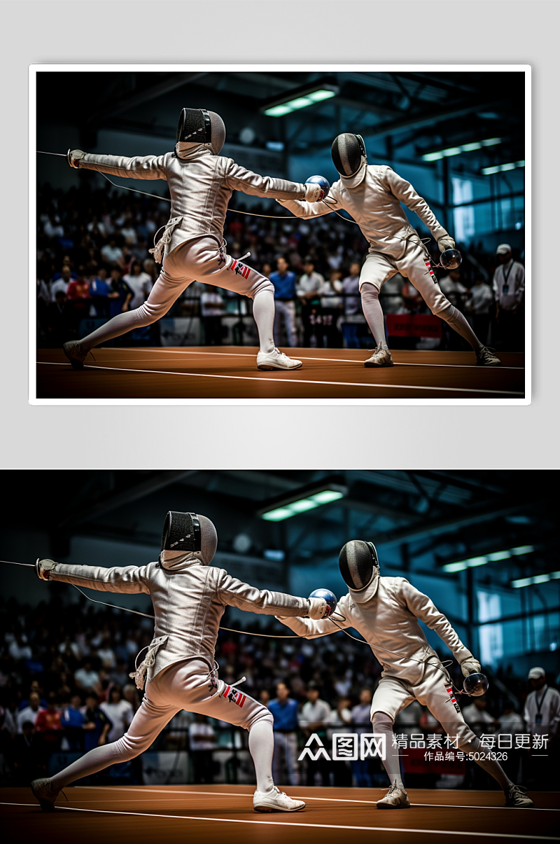 AI数字艺术击剑运动会项目摄影图片素材