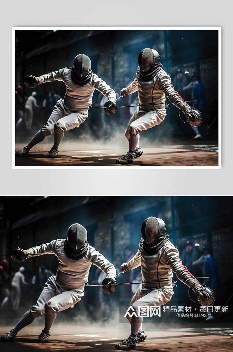 AI数字艺术击剑运动会项目摄影图片素材